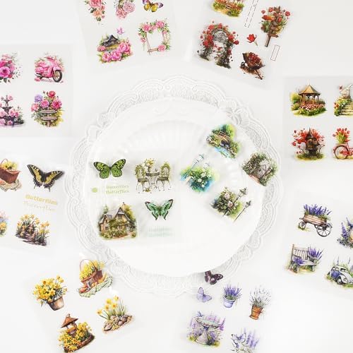 800 pcs Floral Scrapbook Sticker Kit Vintage Flower Junk Journal Sticker