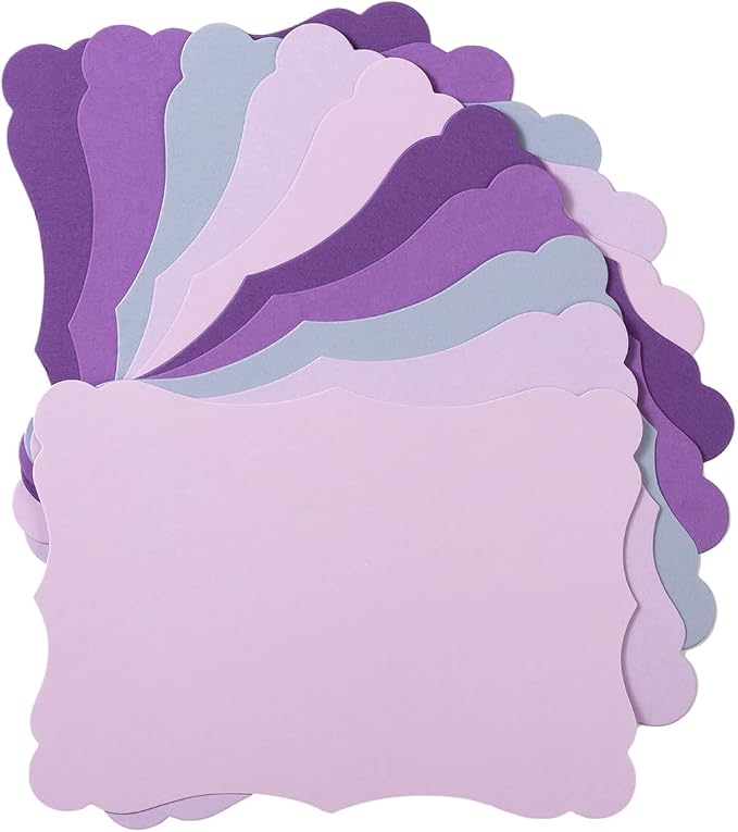 50 Pack Blank Kraft Greeting Cards, Purple, 5 Colors, 5x7IN