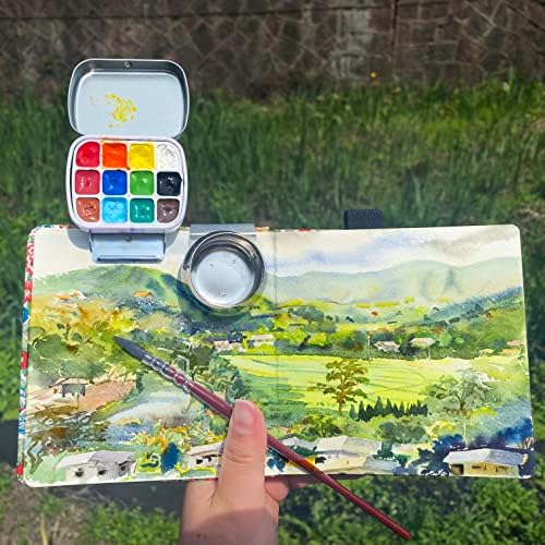 Portable Travel Watercolor Palette, Mini Metal Tin Box,12-Well Empty Tins