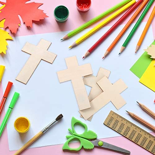 meekoo 36 Pieces Blank Wood Cutouts Unfinished Cross Shaped Wooden Pieces for DIY Arts Craft Project, Decoration, Gift Tags (Pack of 2)