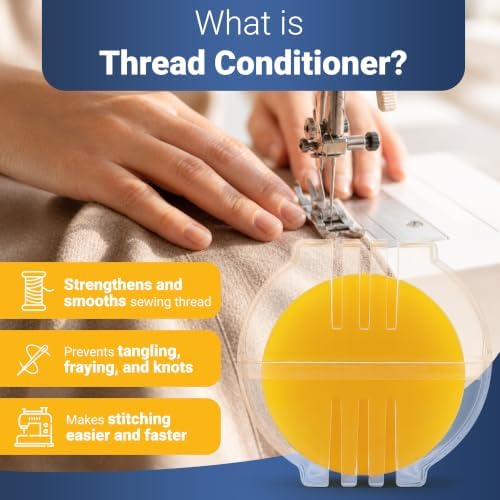Thread Wax and Thread Conditioner (2pk) - for Sewing and Gloss Threads Waxer. Magic Conditioner for Hand Sewing Embroidery. Hand Quilting Supplies to Strengthen and Reduce Knots