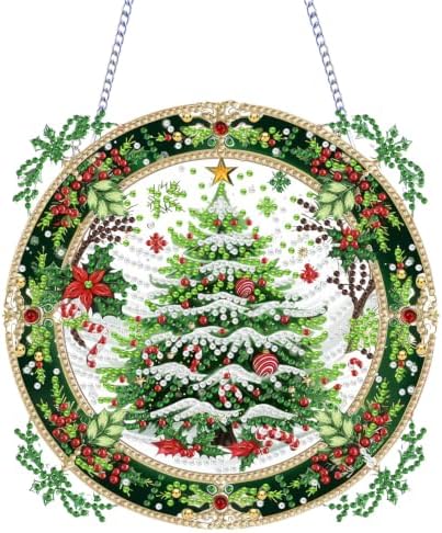 VeGuude Christmas Tree Diamond Art Kits for Adults,Acrylic Hanging Ornament