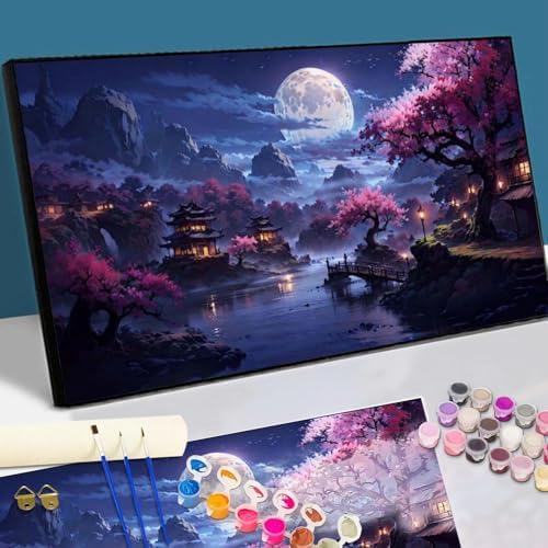 YALKIN Paint by Numbers Kit for Adults, Large Adults'paint-by-Number Kits on Canvas, DIY Acrylic Oil Painting by Numbers Kits, Perfect for Home Decor, Gifts 28x16in