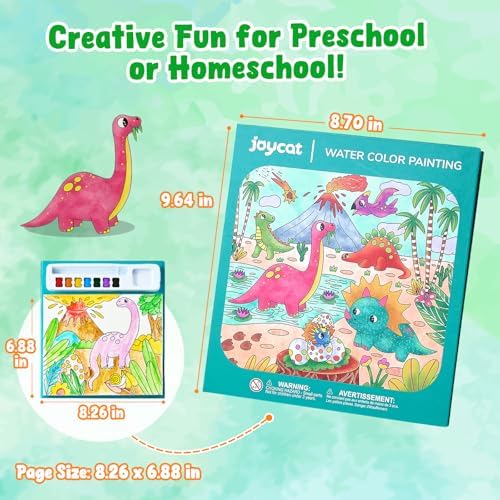 JoyCat Paint with Water Coloring Books for Toddlers (Dinosaurs)