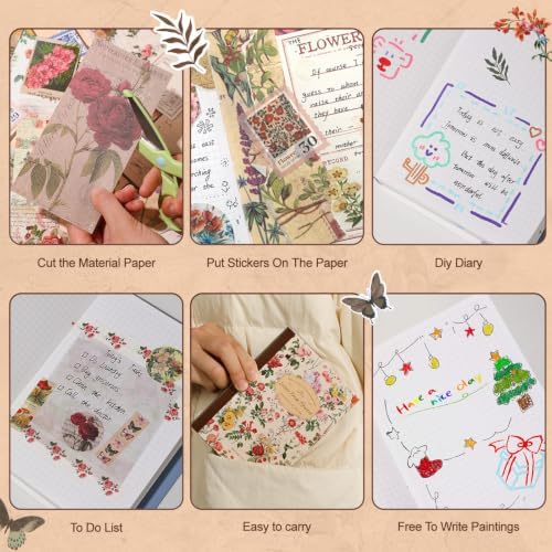 miikoul Vintage Scrapbooking Supplies Kit for Teen Girl Kid Women Diy Gift