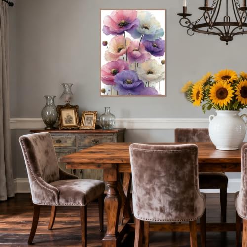 KYOQFVN Flowers 5D Diamond Art Kits for Adults, Flower Diamond Painting Kits for Adults Beginners, DIY Full Drill Round Gem Art with Diamond dots for Home Wall Decor 12 X 16 Inch