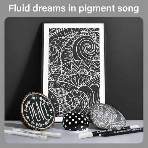 5 White Acrylic Pens Set, White Gel Pens, Dual-Tip Acrylic Paint Markers