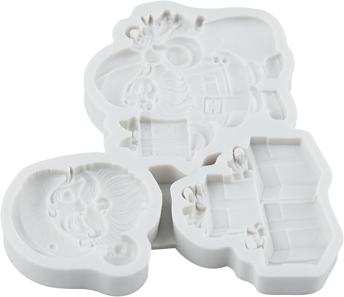 Christmas Santa Polymer Clay Mold Santa Claus Present Silicone Mold