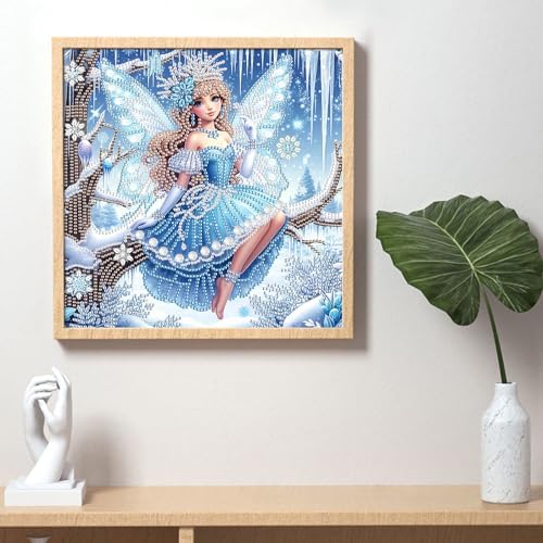 Diamond Art Painting Kits for Adults Butterfly Fairy Princess, 5D Special Shape Diamond Art Kits for Beginners, Crystal Rhinestones Diamond Art Painting for Home Wall Decoration Gift 12×12 inch