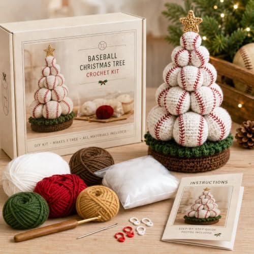 Crochet Kit Sports Ball Christmas Tree (Baseball)