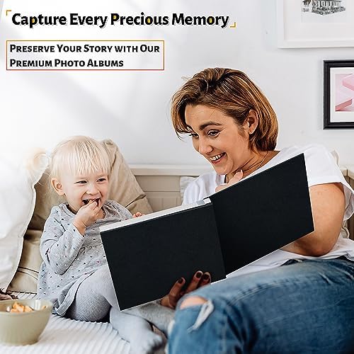 Artfeel Photo Album Self Adhesive Scrapbook,60 Pages Large Photo Book for 4x6,5x7,8x10 Pictures,DIY Album for Baby Wedding Family Travel Birthday,with Metallic Pen and Scraper