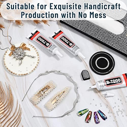 B-7000 Craft Glue for Jewelry Making, Multi-Function B-7000 Super Adhesive Glues Liquid Fusion Glue for Rhinestones Crafts, Clothes Shoes, Fabric, Jewelry Making, Cell Phones (3x25 ml/0.9 oz)