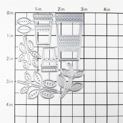 Patchwork Flower Pots and Leaves Metal Cutting Dies Sets for Card Making