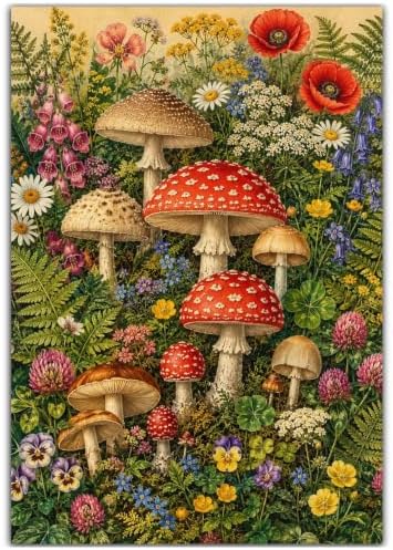 CRZMODE Mushroom Paint by Numbers Kit for Adults, Mushroom, 16x20 inch