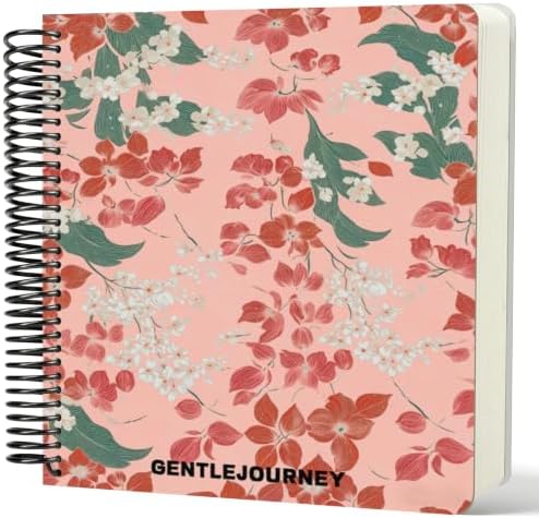 Hardcover Sketchbook,7.2"x8.3"Spiral Bound Drawing Pad,Crimson Petal