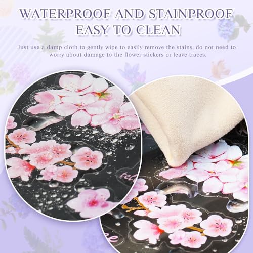 160Pcs Natural Flower Stickers for Scrapbooking,Self-Adhesive Transparent Flower Stickers Scrapbook Supplies Journaling Supplies for Adult Card Making Letters DIY Water Bottle Cards Decoration