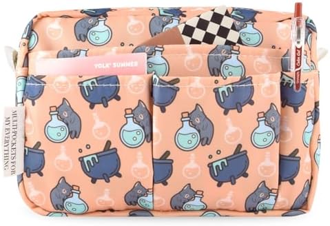 Multiple Pockets Portfolio Organizer with Zippered,Storage Pencil Pouch Bag