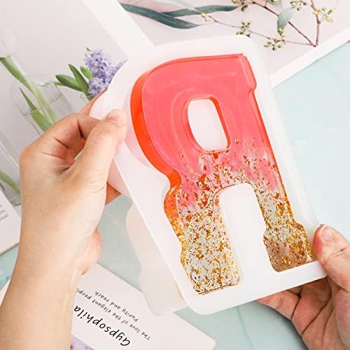 Gartful 7 Inch Large Letter Molds for Resin, 3D R Capital Alphabet Epoxy Resin Mold, A to Z Thick Resin Letter Molds for Making Letters, Word Sign Art, DIY Crafts, Making Cake, Party Home Decor