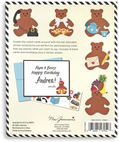 Mrs. Grossman's Design Your Own Sticker Notecards, Beary Busy