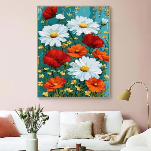 ZRIZQ Paint by Numbers Kit for Adults Beginner Flowers,Daisy,16x20
