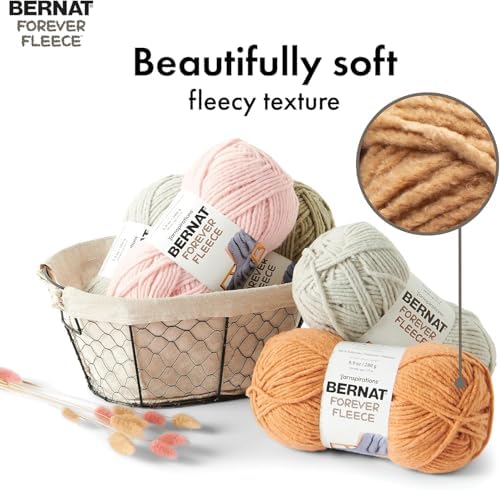 Bernat Forever Fleece Soft Yarn for Crocheting, Sage, 2-Pack