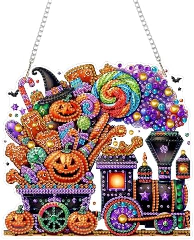 AIBOERL Diamond Art Kits for Adults, Halloween Acrylic Hanging Suncatcher