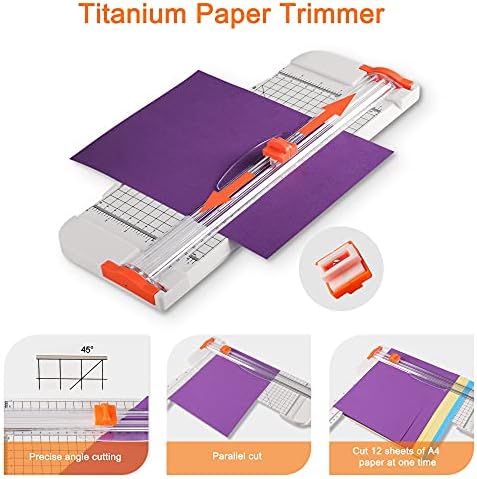 27PCS Craft Weeding Tools for Vinyl Kit,Utility Knife Set with 12Inch Paper Cutter Trimmer for Scrapbooking,Silhouettes,Cameos,DIY Art Crafting,Cutting,Splicing,Cardstock