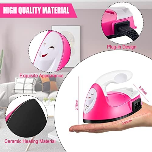 Mini Heat Press Small Iron Portable Heat Press Machine Mini Craft Iron with Charging Base Accessories for DIY T-Shirts, Shoes, Bag and Hats Heat Transfer Vinyl Projects