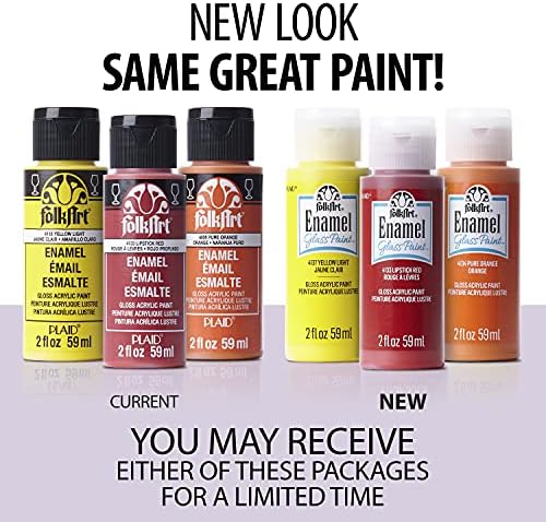 FolkArt Gloss Finish Acrylic Enamel Craft Set Designed for Beginners and Artists, Non-Toxic Formula Perfect for Glass and Ceramic Painting, , 32 Ounce, 16 Count (Pack of 1)
