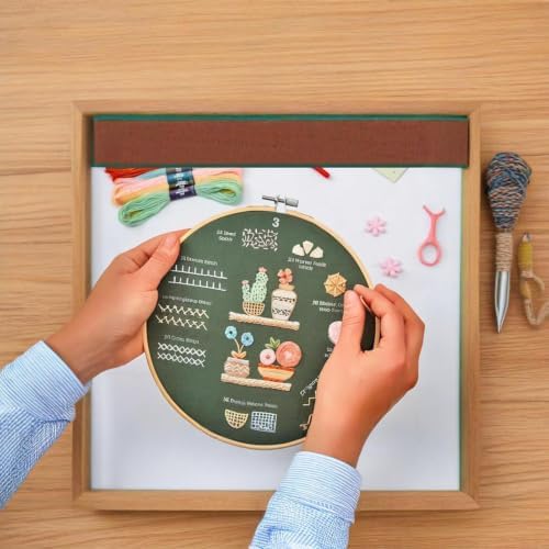 TIANLIN 4 Pack Embroidery Kit for Beginners,Adults DIY Starter Kit