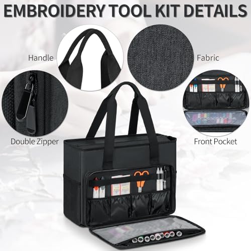 GMAK Embroidery Storage Bag, Embroidery Project Storage Carrying Tote Bag