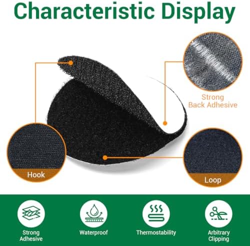 20 Sets - 3 inch Round Hook and Loop Tapes, Fabrics Nylon, Black