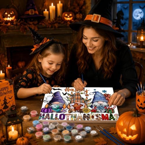 Gnome Paint by Numbers Kit for Adults Beginner with Framed 10x12 Inch