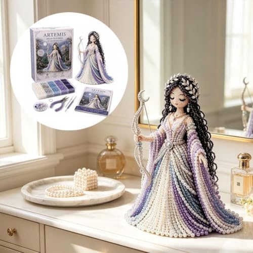  Divine Goddess DIY Beaded Doll Kit, Craft for Adults with Tools (Style E)