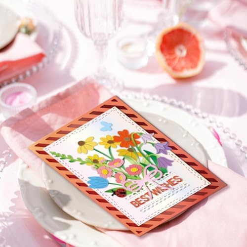 GLOBLELAND Wildflowers Cutting Dies for Card Making Spring Flowers Plants Leaves Cut Die for DIY Scrapbooking Journal Embossing Paper Craft Decor