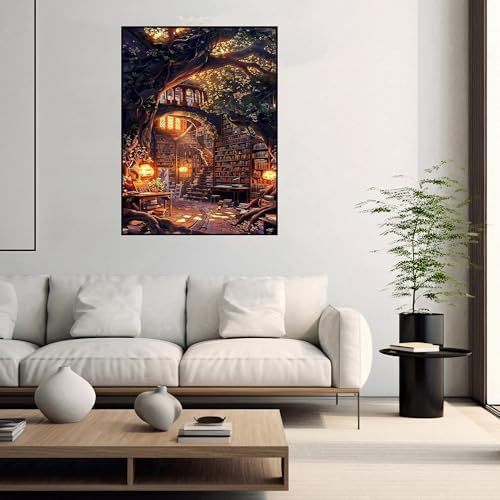 Diamond Art Kits for Adults ,Bookshelf Diamond Painting Kits for Beginner