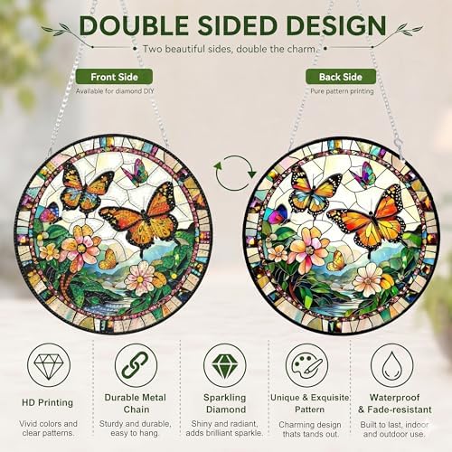Butterfly Diamond Art Window Suncatchers, Special Diamond Painting Hanging