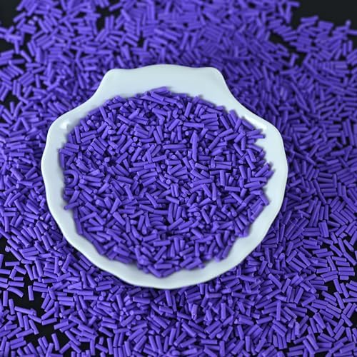 LIKETURE Fake Sprinkles 110g Non-edible Polymer Clay Sprinkles Faux Sprinkle Plastic Sprinkles for Craft Sprinkles Decoration for Resin Filler Slime Add ins Slime Mixed in Shaker Card (Purple)