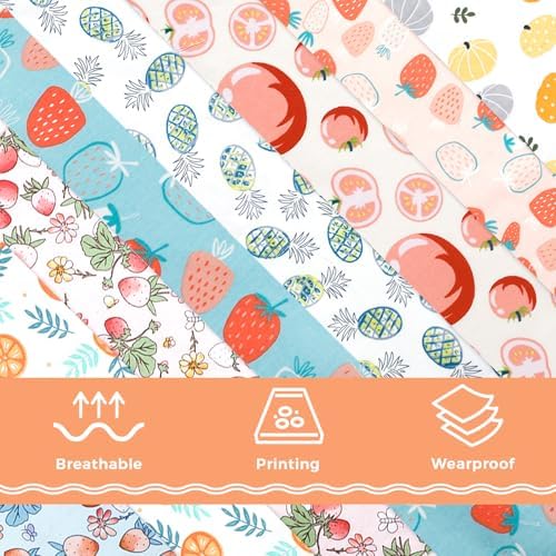 Aubliss 8pcs Fat Quarter Fabric Bundles (100% Cotton - 20'' x 20'')