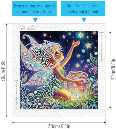 5D Special Shape Diamond Art Kits for Beginners, Diamond Painting Kits for Adults, Crystal Rhinestones Diamond Painting for Home Wall Decoration Gift 12×12 inch/30×30 cm, Starry Night Enchantment