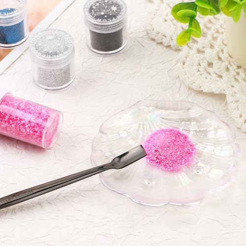 Briartw 5-Pack Dual-Ended Stainless Steel Craft Spoons - Precision Tools for Mess-Free Glitter, Resin, Epoxy, Embossing Powder, Sequins & Embellishments (6.7 inch, Black)