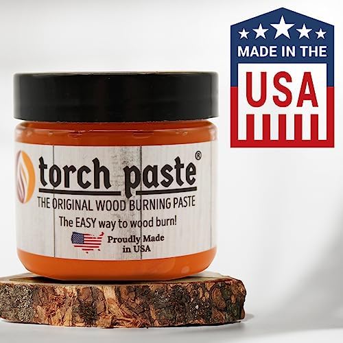 Torch Paste - The Original Wood Burning Paste | Made in USA Heat Activated Non-Toxic Paste for Crafting | Accurately & Easily Burn Designs on Wood, Canvas, Denim & More - Pack of 3 Jars + 3 Squeegees