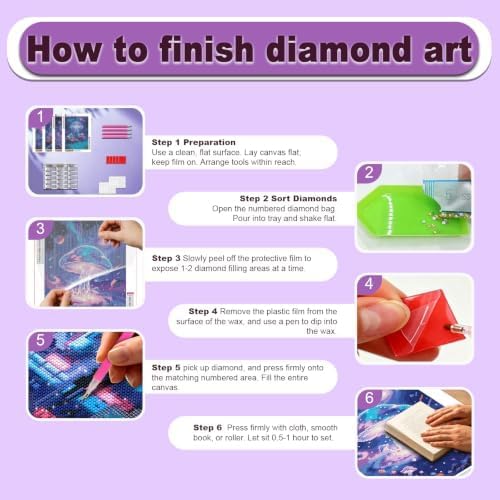 DOZEEZOP 4-Pack Diamond Art Kit for Adults, 5D Diamond Painting 12x16 Inch | Mushroom pictures, Full Round Drills, Home Wall & Shelf Decor, Beginner-Friendly DIY Craft, Stress Relief, All-Occasion Gift