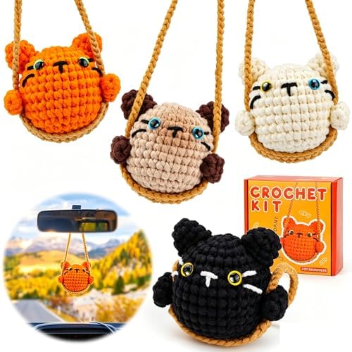 Crochet Kit for Beginners Crochet Animal Kit for Decoration Car Hanging