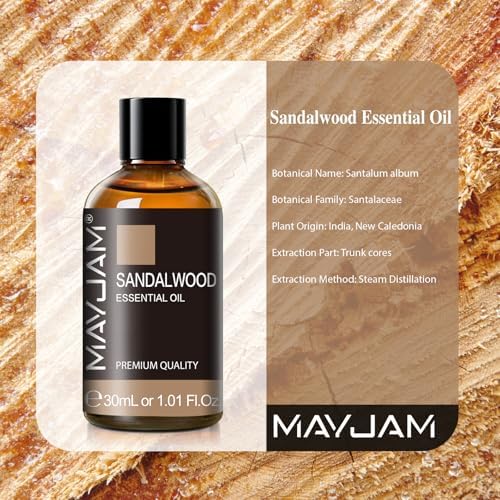 MAYJAM Sandalwood Essential Oil for Diffuser Soap Candle Making, 1.01fl.oz