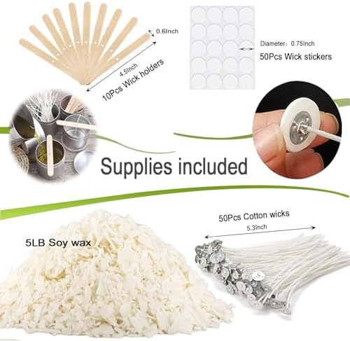 DINGPAI Natural Soy Wax for Candle Making, 5lb Organic Soy Wax Flakes