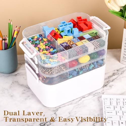16 QT Art Supply Storage Organizer, 4-Tier with Removable Trays
