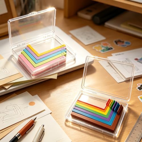 5pcs Paper Crafting Alignment Guides with Case, Precision Layering & Matting Spacers for Card Making, Scrapbooking & Stamping Supplies, Color-Coded Tools with Size Tabs, 3/16" to 1/2" Increments