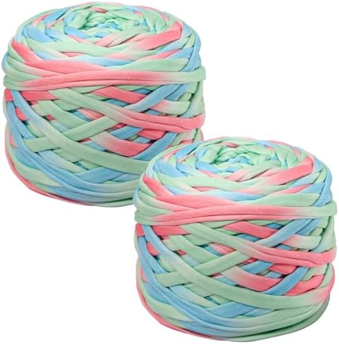 800g T-Shirt Yarn, 260 Yards Elastic Fabric Crochet DIY 21