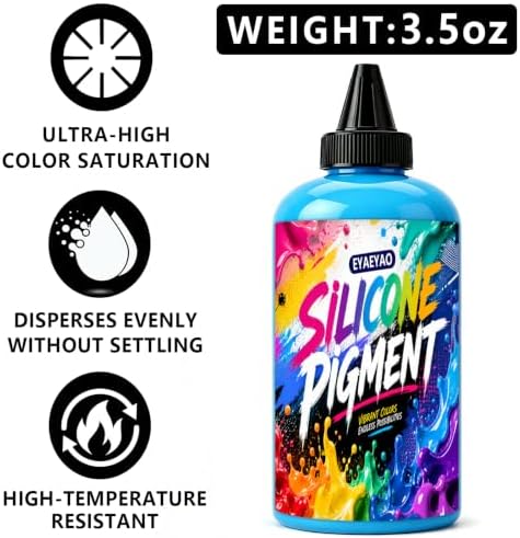 EYAEYAO Silicone Rubber Pigment - Sky Blue Paste Silicone Coloring Dye for Mold Making, Molding and Casting - Vibrant Color Pigment for Epoxy Resin Molds Making, Statues DIY Craft(Sky Blue, 3.5 oz)